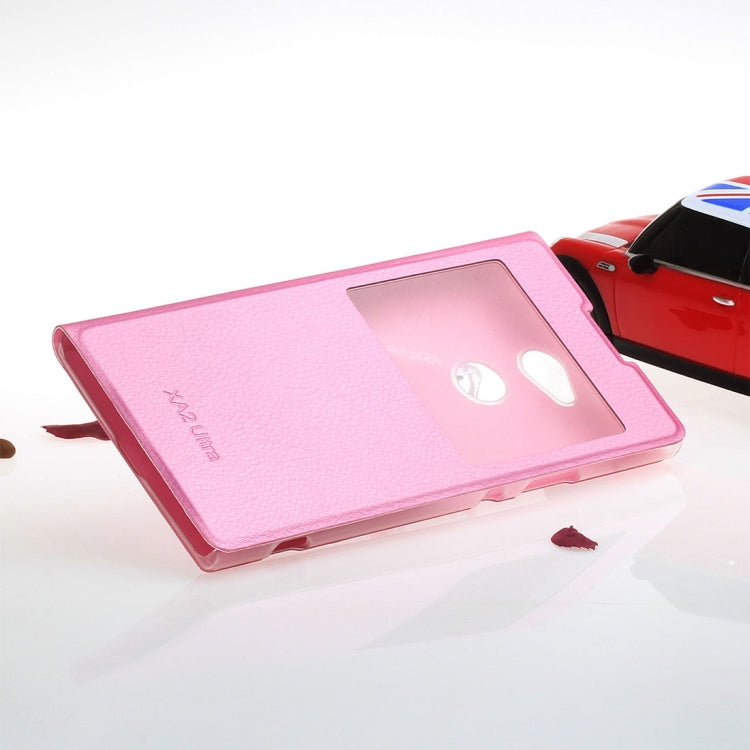 For Sony Xperia XA2 Ultra Litchi Texture Horizontal Flip Leather Case with Call Display ID