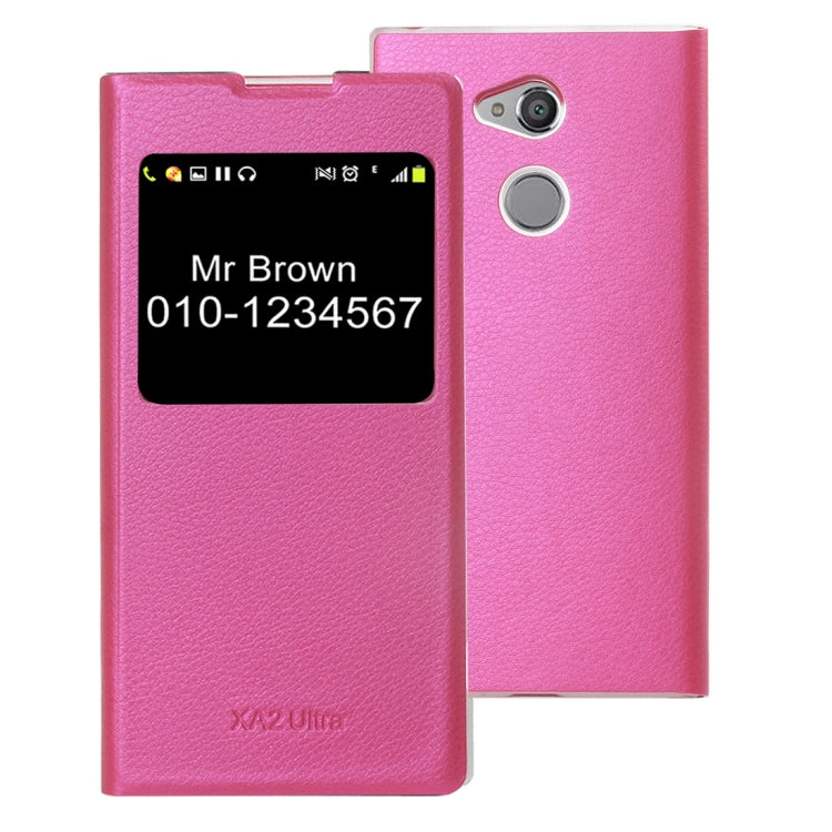 For Sony Xperia XA2 Ultra Litchi Texture Horizontal Flip Leather Case with Call Display ID