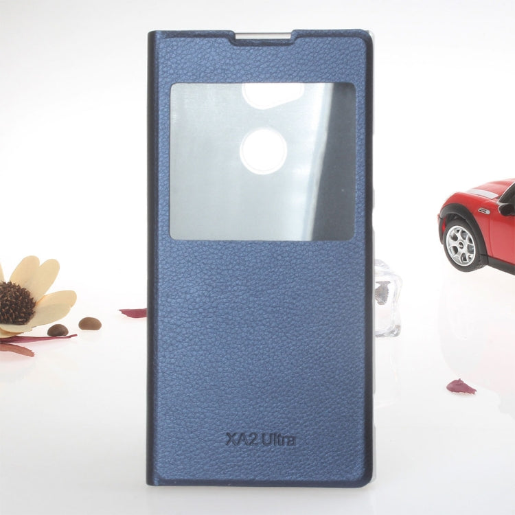 For Sony Xperia XA2 Ultra Litchi Texture Horizontal Flip Leather Case with Call Display ID