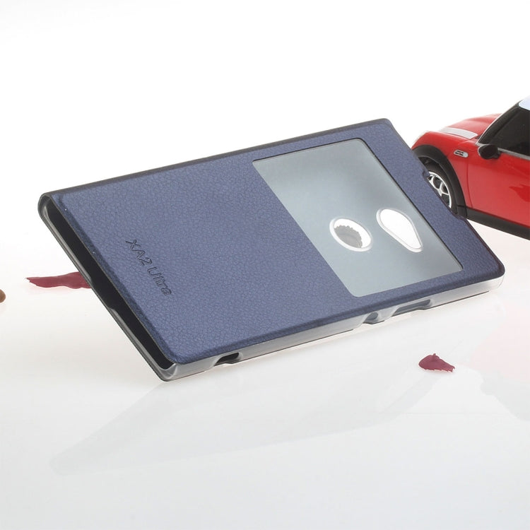 For Sony Xperia XA2 Ultra Litchi Texture Horizontal Flip Leather Case with Call Display ID