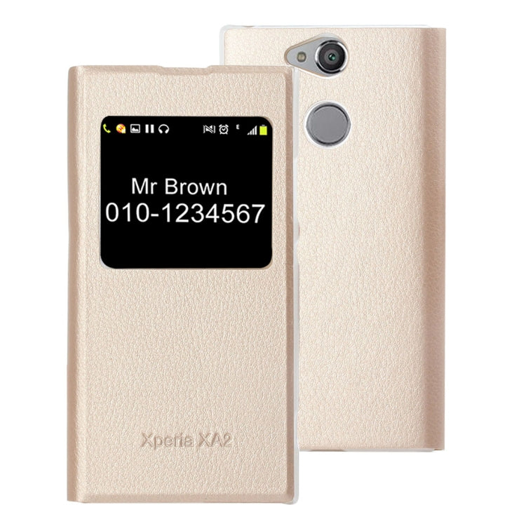 For Sony Xperia XA2 Litchi Texture Horizontal Flip Leather Case with Call Display ID