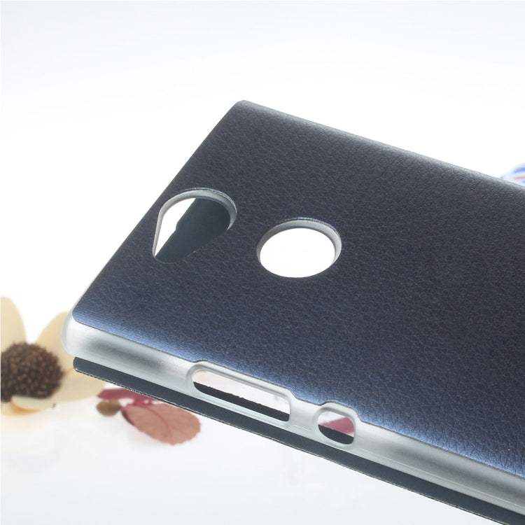 For Sony Xperia XA2 Litchi Texture Horizontal Flip Leather Case with Call Display ID