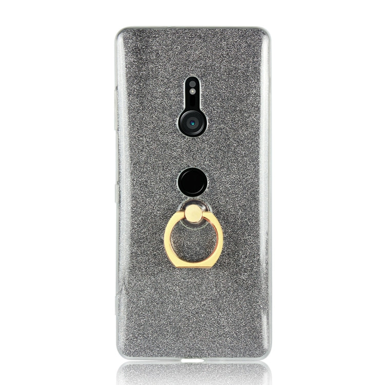 Glittery Powder Shockproof TPU Case for Sony Xperia XZ3, with 360 Degree Rotation Ring Holder
