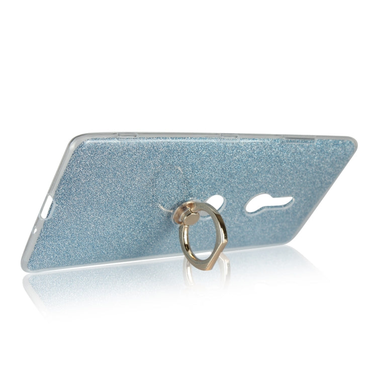 Glittery Powder Shockproof TPU Case for Sony Xperia XZ3, with 360 Degree Rotation Ring Holder