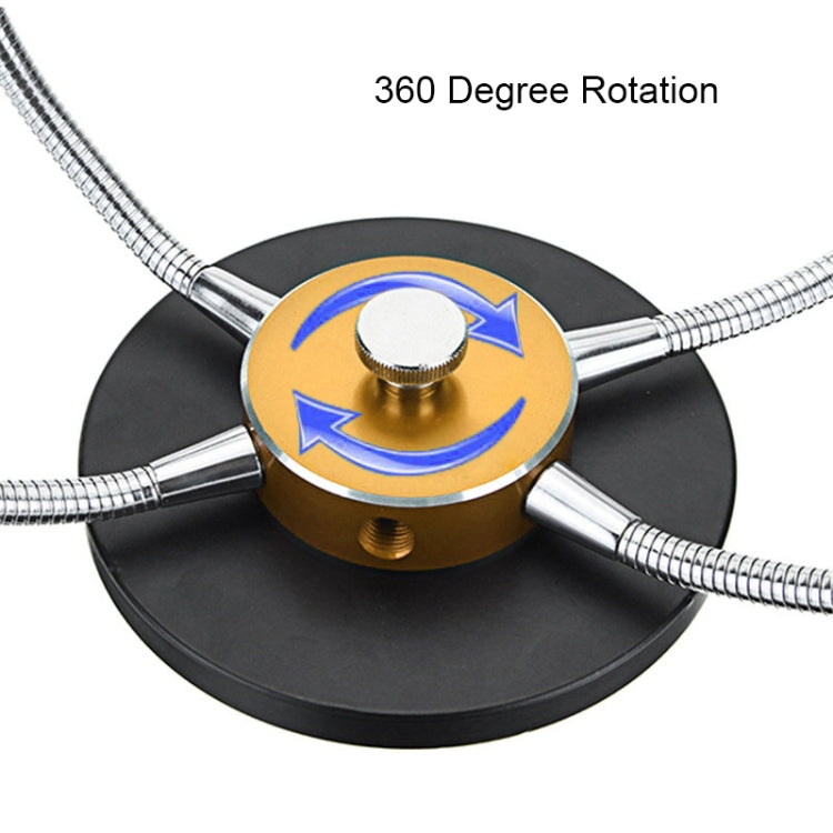 Universal Metal Base Soldering Station PCB Fixture (4 Metal Arms + Round Iron Base + Aluminum Base)