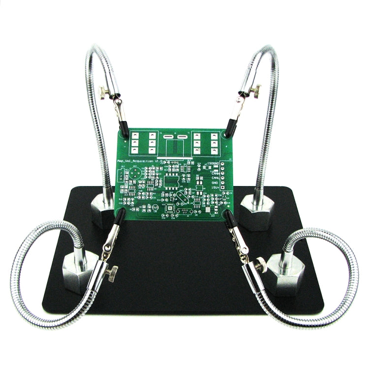 Universal Metal Base Soldering Station PCB Fixture (4 Metal Arms + Square Iron Base + 4 Strong Magnetic Base)