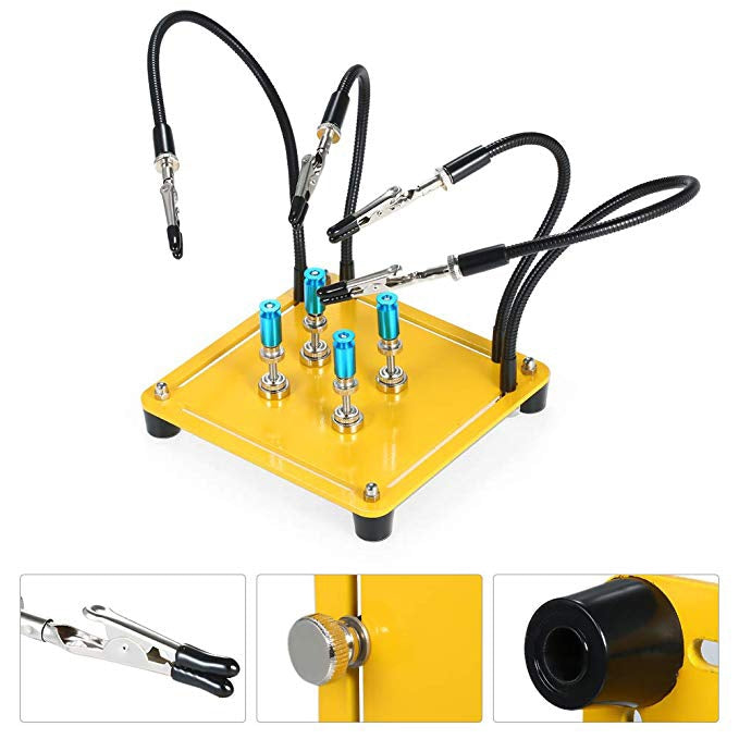 Universal Metal Base Soldering Station PCB Fixture (4 Metal Arms + 4 Magnetic Column)