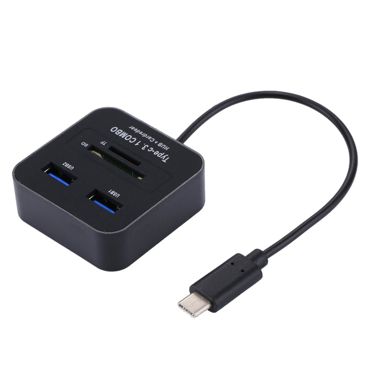 TF + SD Card + 2 USB Ports to USB-C / Type-C COMBO HUB + Card Reader, Cable Length: about 16cm