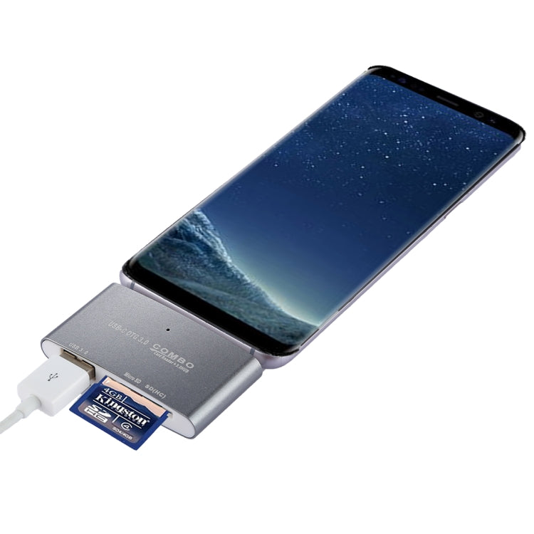 3 in 1 USB-C / Type-C to USB 3.0 + Micro SD + SD OTG COMBO Adapter Card Reader for Tablet, Smartphone, PC