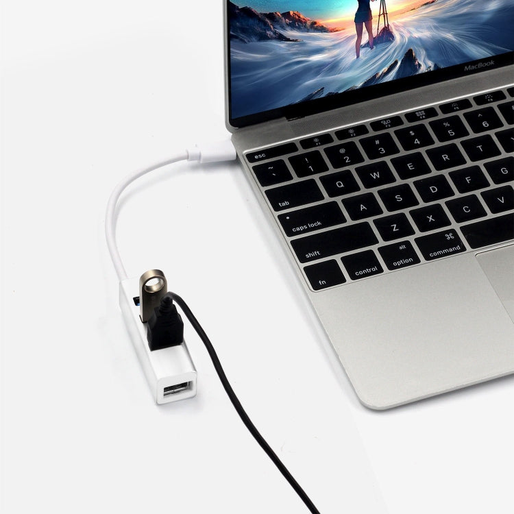 Portable USB-C / Type-C Male to 4 USB Ports Female HUB Adapter