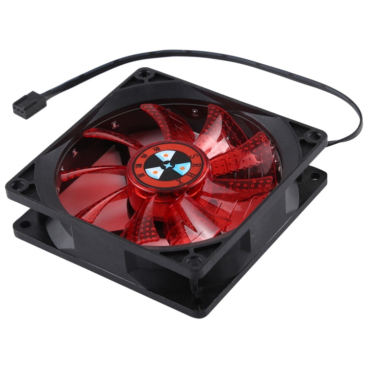 9 inch 3-pin Computer Cooling Fan with Light ,Random Color Delivery.(Red)