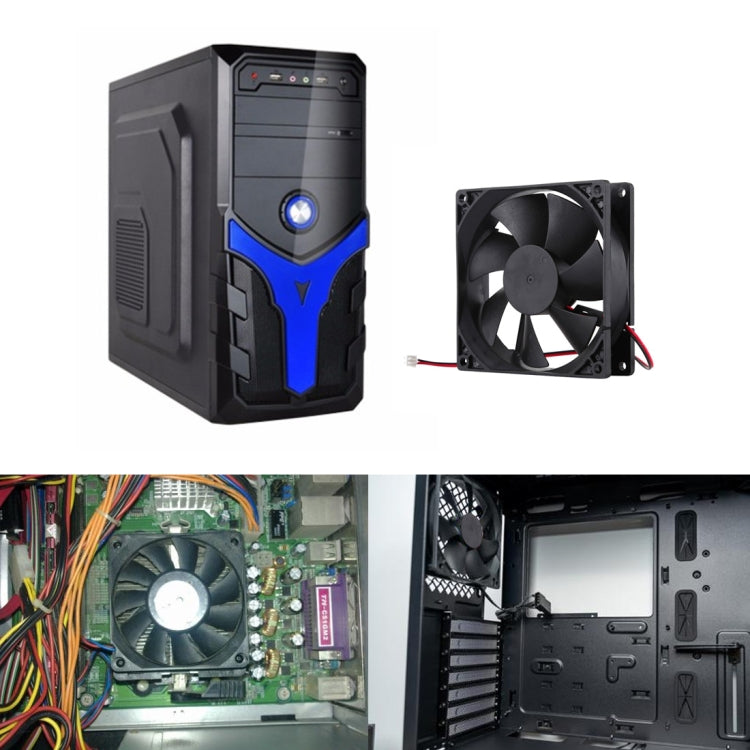 9 inch 9025 2-pin Computer Cooling Fan (Black)