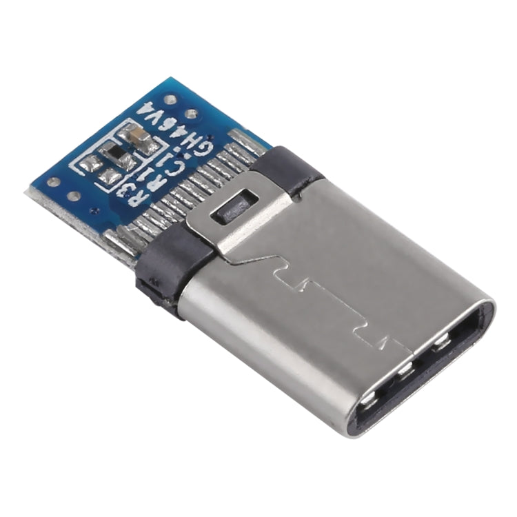 50 PCS USB-C / Type-C Male Welding Host Connector with Blue PCB Board