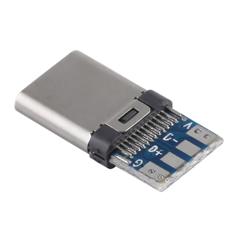 50 PCS USB-C / Type-C Male Welding Host Connector with Blue PCB Board