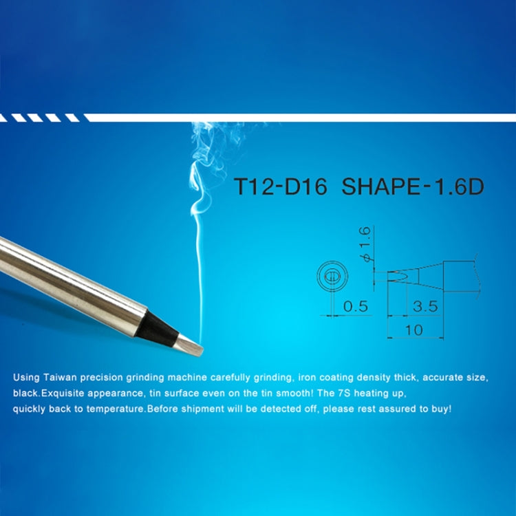 QUICKO T12-D16 Black Welding Lead-free Soldering Iron Tip