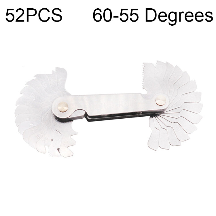 52 PCS Metric 60 Degrees +British 55 Degrees CR Stainless Steel Thread Gauge