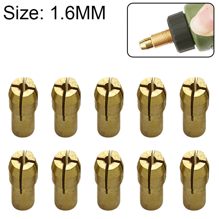 10 PCS Three-claw Copper Clamp Nut for Electric Mill Fittings,Bore diameter: 1.6mm