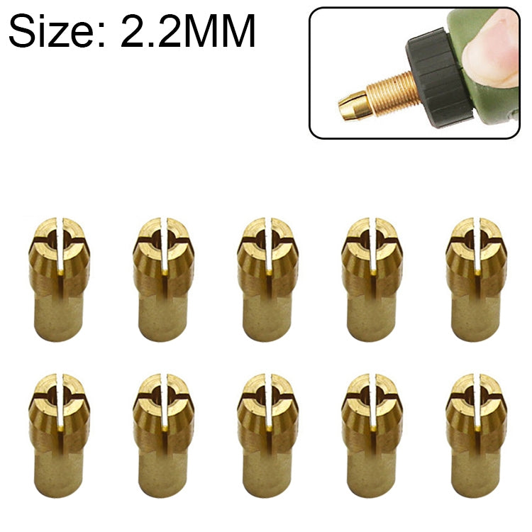 10 PCS Three-claw Copper Clamp Nut for Electric Mill Fittings,Bore diameter: 2.2mm