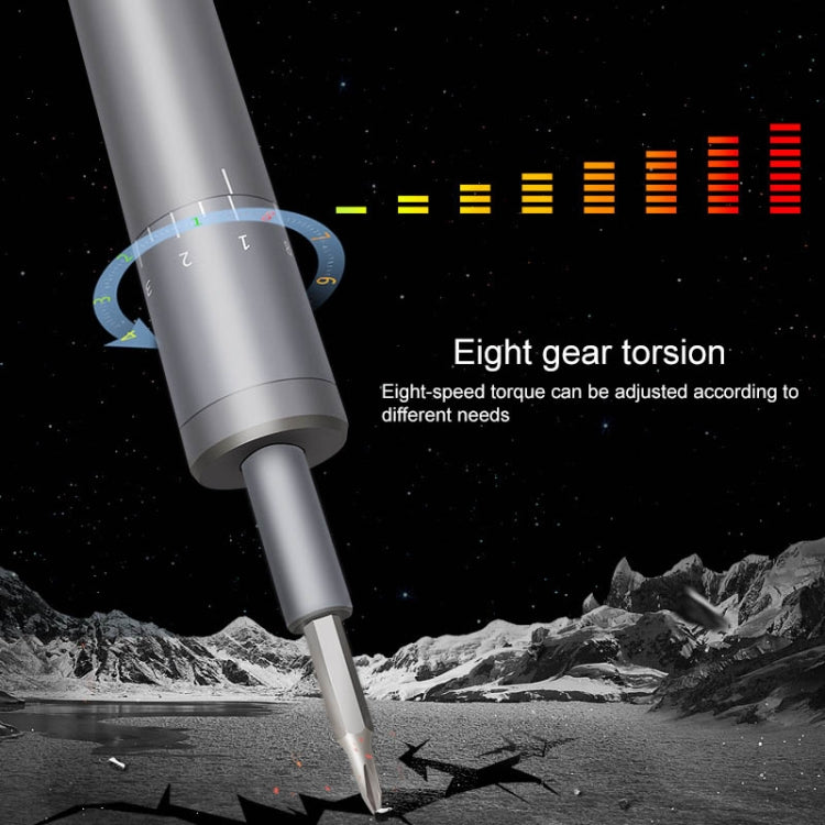 A-012 Rechargeable Lithium Battery Rechargeable Electric Drill Cordless Screwdriver Set with 8 Gear Torsion (Grey)