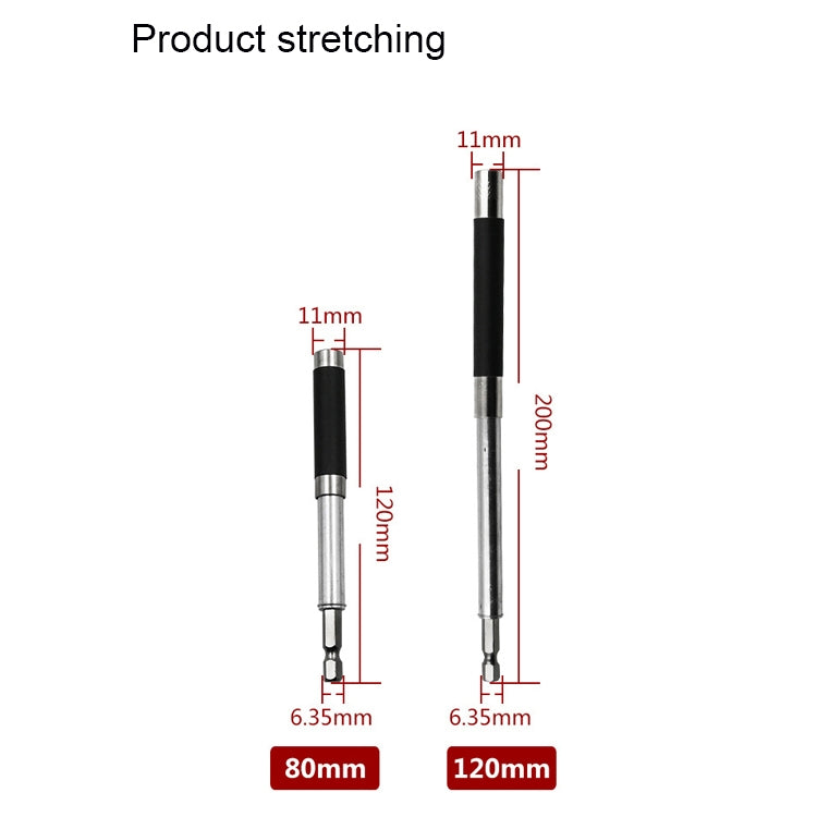 2 in 1 Telescopic Hexagonal Handle Lengthened Connecting Rod Guide Rod, Length: 80/120mm
