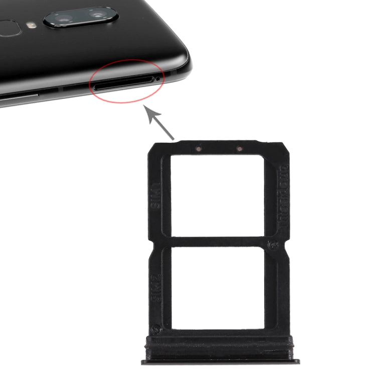 For OnePlus 6 Double SIM Card Tray (Black)
