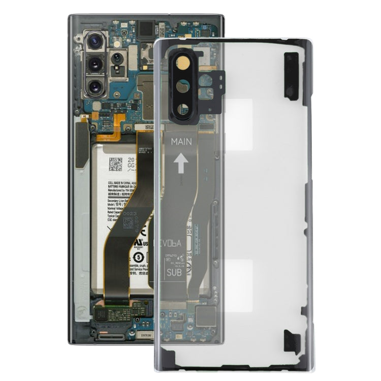 For Samsung Galaxy Note 10+ N975 N9750 Transparent Battery Back Cover with Camera Lens Cover (Transparent)