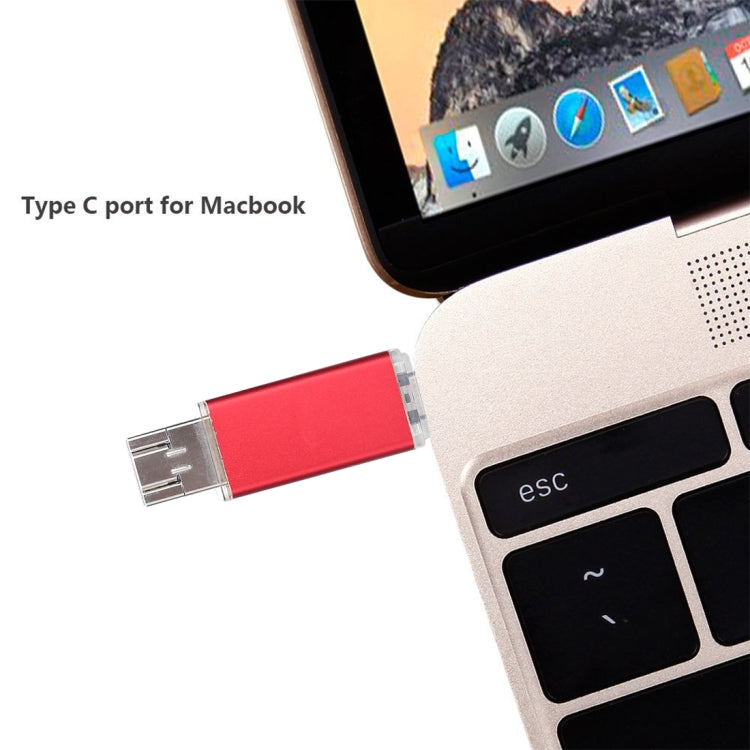 64GB 3 in 1 USB-C / Type-C + USB 2.0 + OTG Flash Disk, For Type-C Smartphones & PC Computer