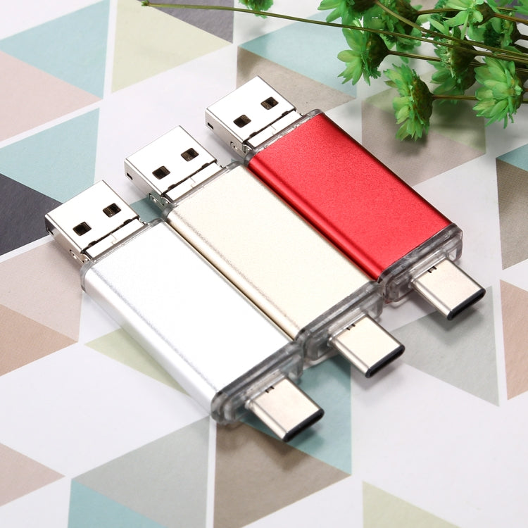 64GB 3 in 1 USB-C / Type-C + USB 2.0 + OTG Flash Disk, For Type-C Smartphones & PC Computer