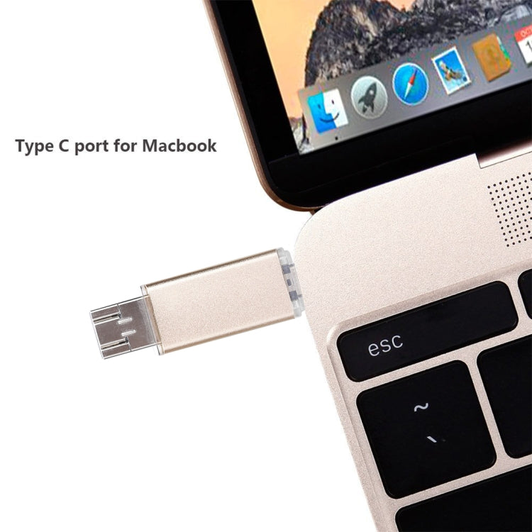 128GB 3 in 1 USB-C / Type-C + USB 2.0 + OTG Flash Disk, For Type-C Smartphones & PC Computer