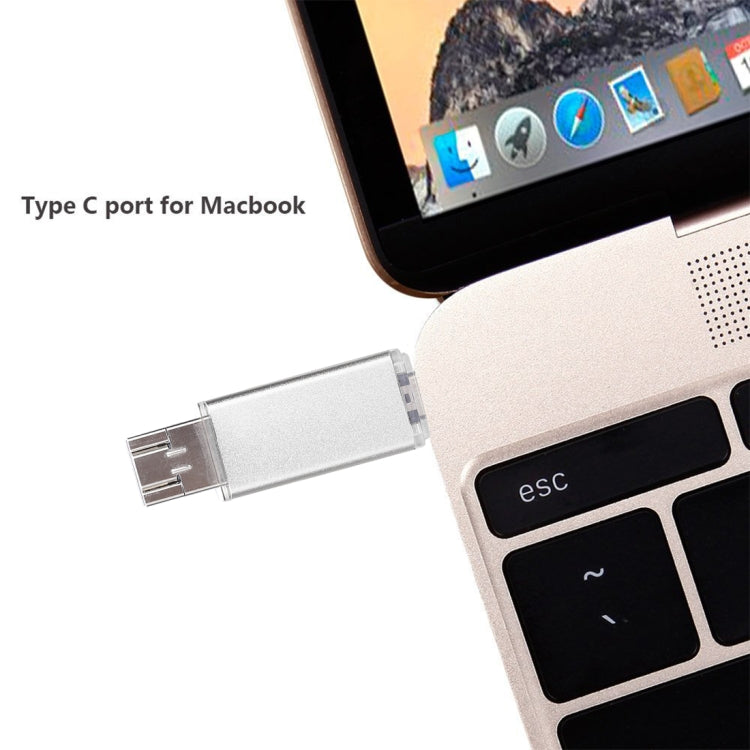 128GB 3 in 1 USB-C / Type-C + USB 2.0 + OTG Flash Disk, For Type-C Smartphones & PC Computer