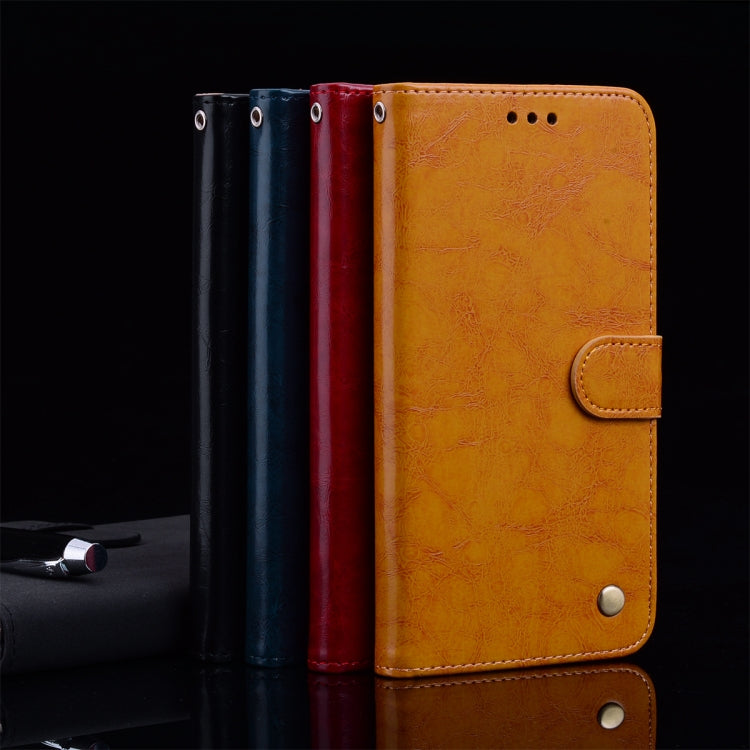 Business Style Oil Wax Texture Horizontal Flip Leather Case for Huawei Honor 8A (with Fingerprint Hole), with Holder & Card Slots & Wallet