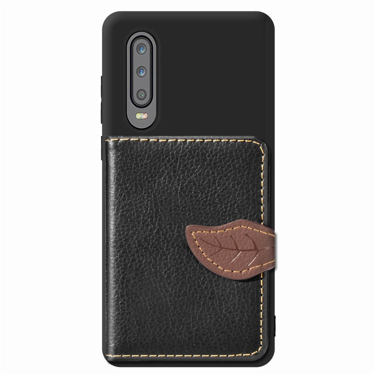 Leaf Buckle Litchi Texture Card Holder PU + TPU Case for Huawei P30, with Card Slot & Holder & Wallet & Photo Frame