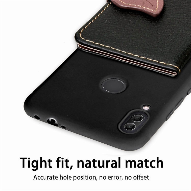 Leaf Buckle Litchi Texture Card Holder PU + TPU Case for Xiaomi Redmi Note 7, with Card Slot & Holder & Wallet & Photo Frame