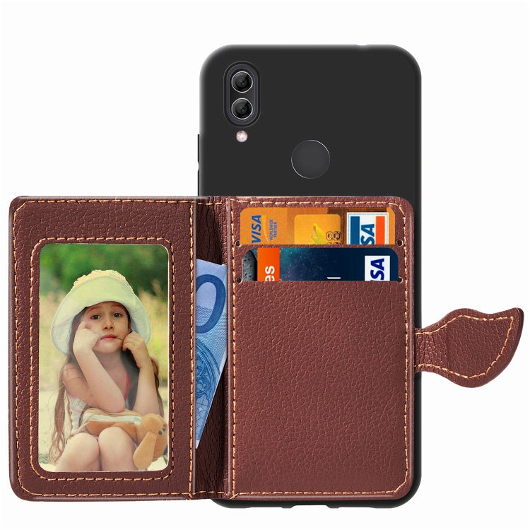 Leaf Buckle Litchi Texture Card Holder PU + TPU Case for Xiaomi Redmi Note 7, with Card Slot & Holder & Wallet & Photo Frame