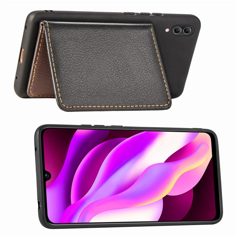 Leaf Buckle Litchi Texture Card Holder PU + TPU Case for Xiaomi Redmi Note 7, with Card Slot & Holder & Wallet & Photo Frame