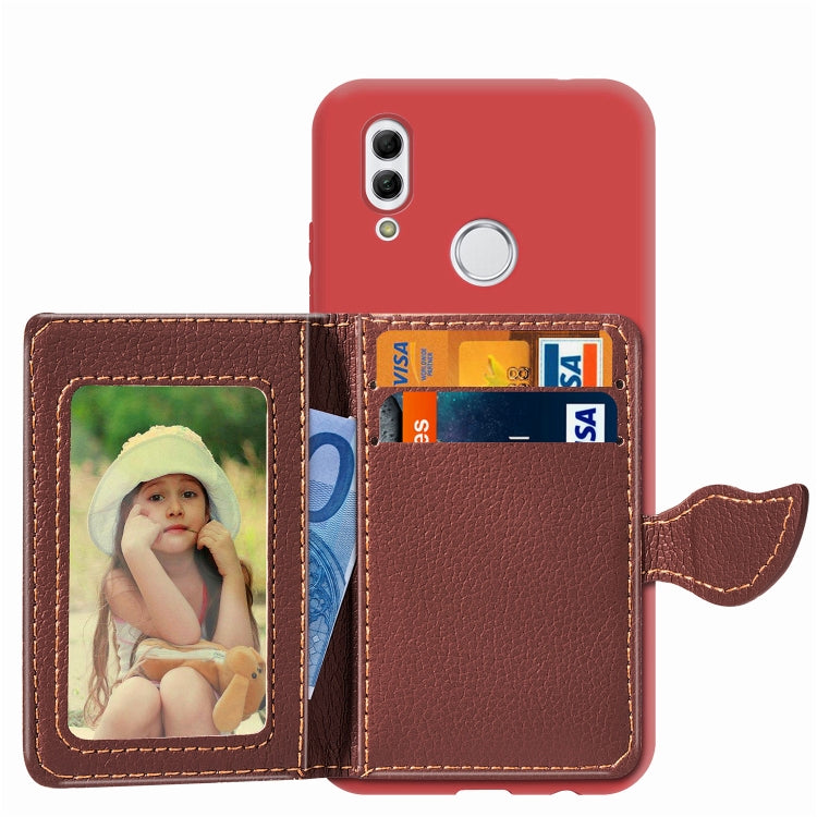Leaf Buckle Litchi Texture Card Holder PU + TPU Case for Huawei Honor 10 Lite / P Smart 2019, with Card Slot & Holder & Wallet & Photo Frame