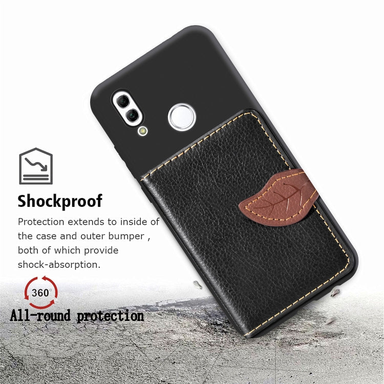 Leaf Buckle Litchi Texture Card Holder PU + TPU Case for Huawei Honor 10 Lite / P Smart 2019, with Card Slot & Holder & Wallet & Photo Frame