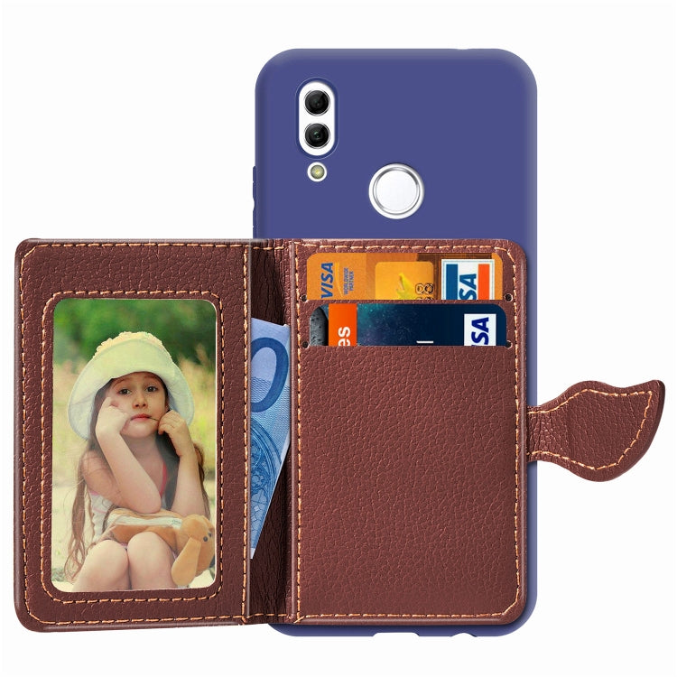Leaf Buckle Litchi Texture Card Holder PU + TPU Case for Huawei Honor 10 Lite / P Smart 2019, with Card Slot & Holder & Wallet & Photo Frame