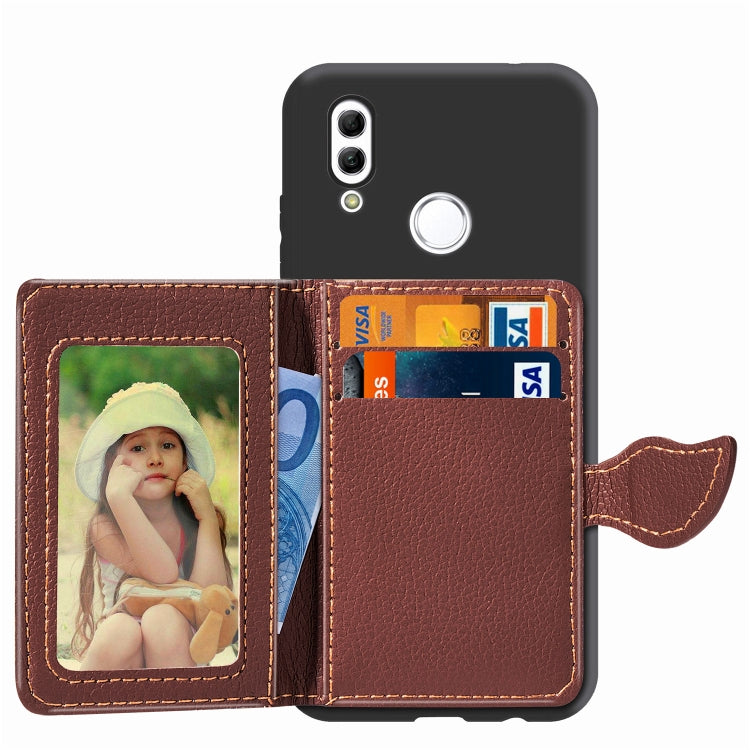 Leaf Buckle Litchi Texture Card Holder PU + TPU Case for Huawei Honor 10 Lite / P Smart 2019, with Card Slot & Holder & Wallet & Photo Frame