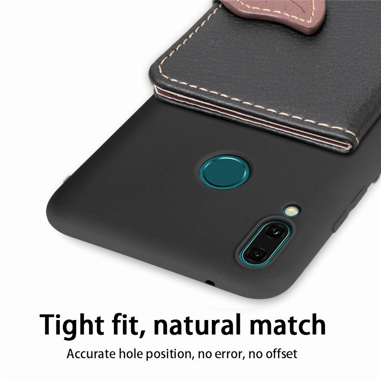 Leaf Buckle Litchi Texture Card Holder PU + TPU Case for Huawei Honor 10 Lite / P Smart 2019, with Card Slot & Holder & Wallet & Photo Frame