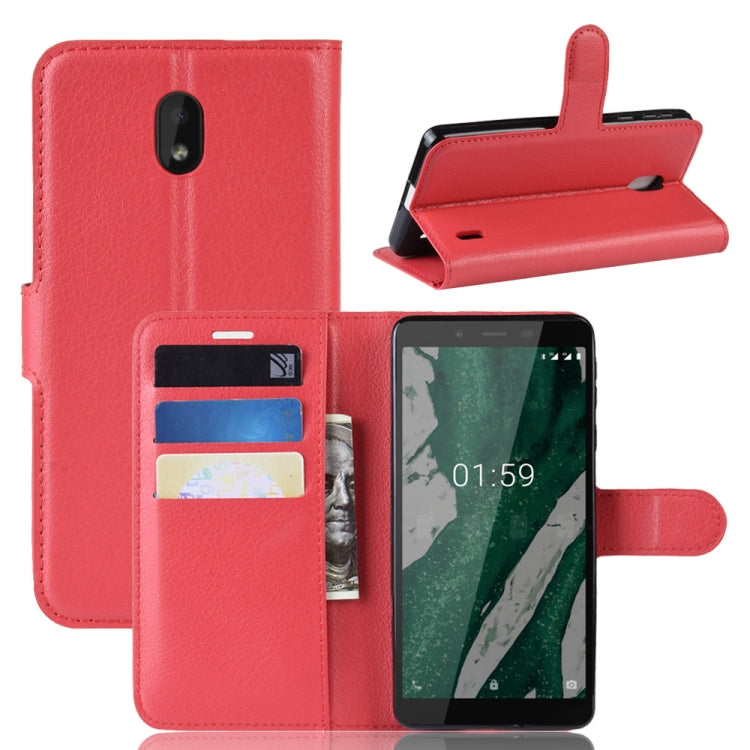 Litchi Texture Horizontal Flip PU Leather Case for Nokia 1 Plus, with with Card Slot & Holder & Wallet