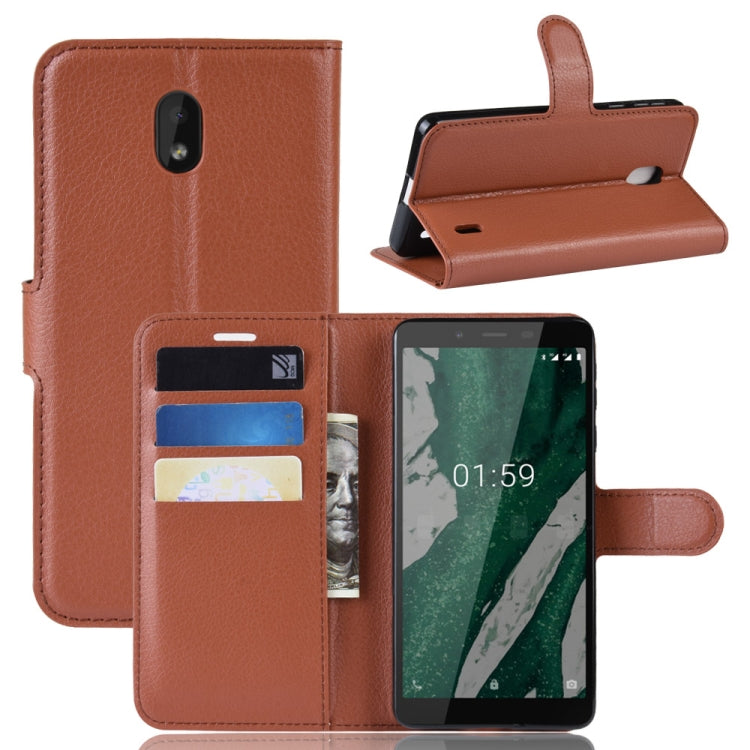 Litchi Texture Horizontal Flip PU Leather Case for Nokia 1 Plus, with with Card Slot & Holder & Wallet