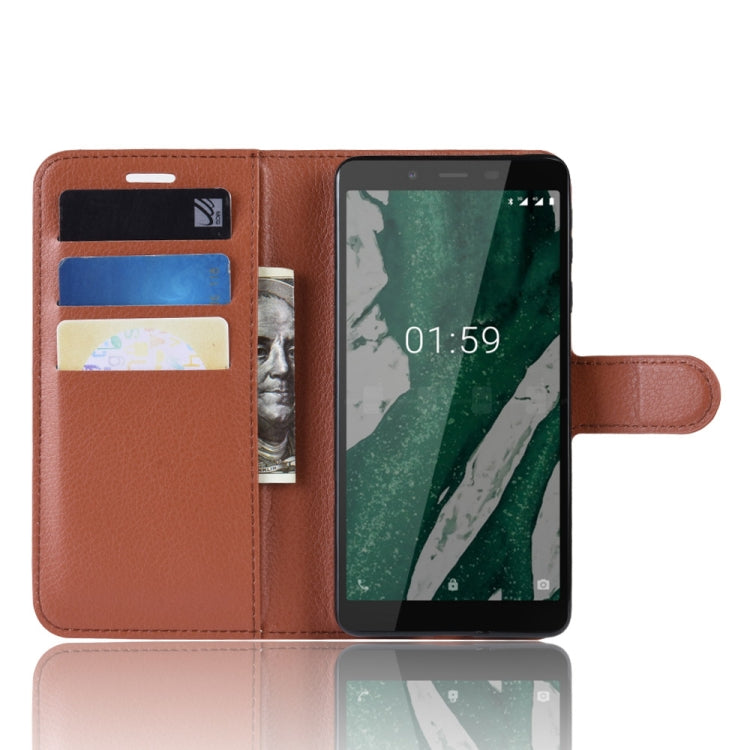 Litchi Texture Horizontal Flip PU Leather Case for Nokia 1 Plus, with with Card Slot & Holder & Wallet