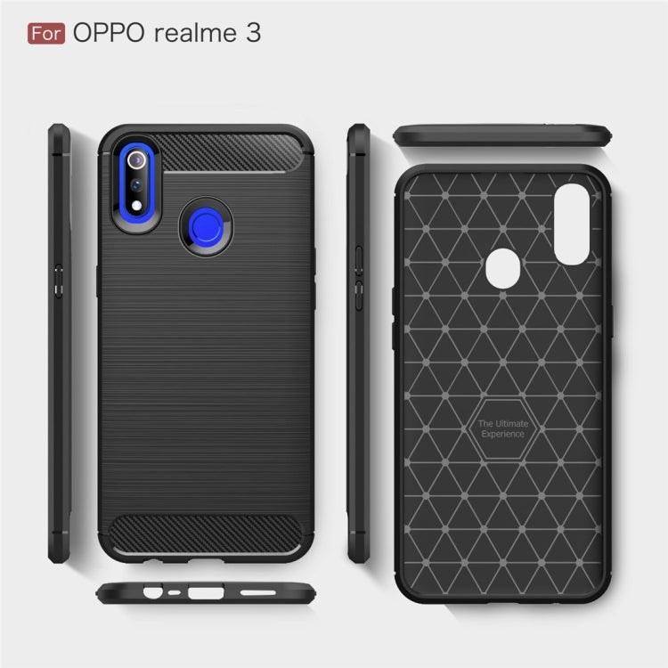 Brushed Texture Carbon Fiber TPU Case for OPPO Realme 3
