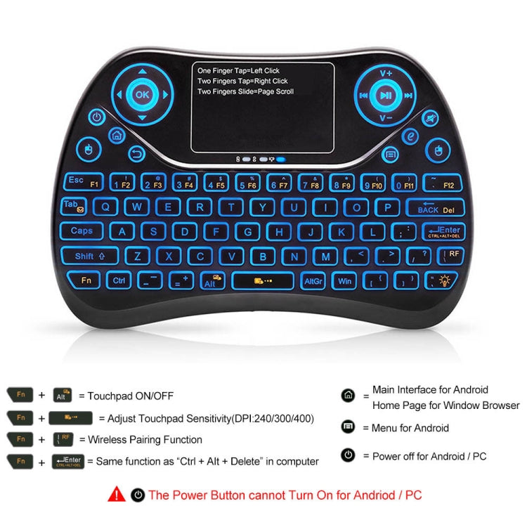 S913 Mini Wireless Keyboard with Touchpad Rechargeable Fly Mouse 2.4GHz Smart Game three-color Backlit Keyboard