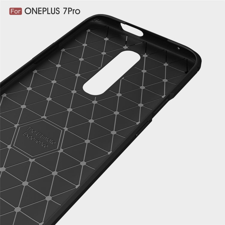 Brushed Texture Carbon Fiber TPU Case for OnePlus 7 Pro