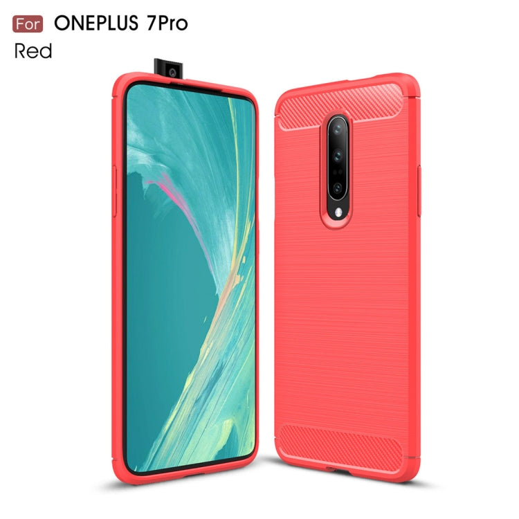 Brushed Texture Carbon Fiber TPU Case for OnePlus 7 Pro