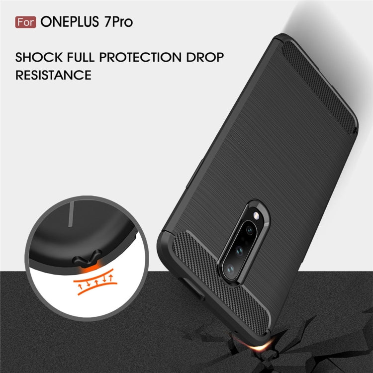 Brushed Texture Carbon Fiber TPU Case for OnePlus 7 Pro
