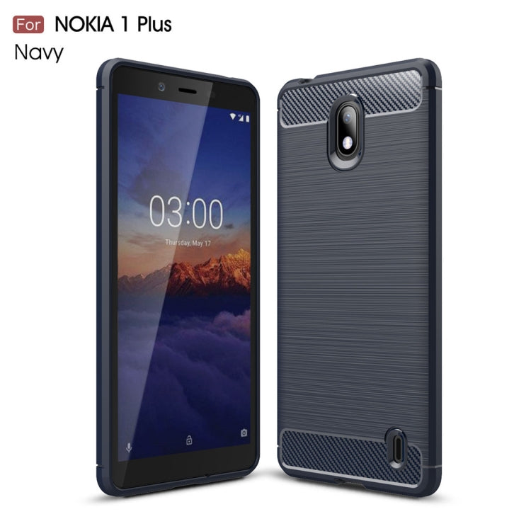 Brushed Texture Carbon Fiber TPU Case for Nokia 1 Plus
