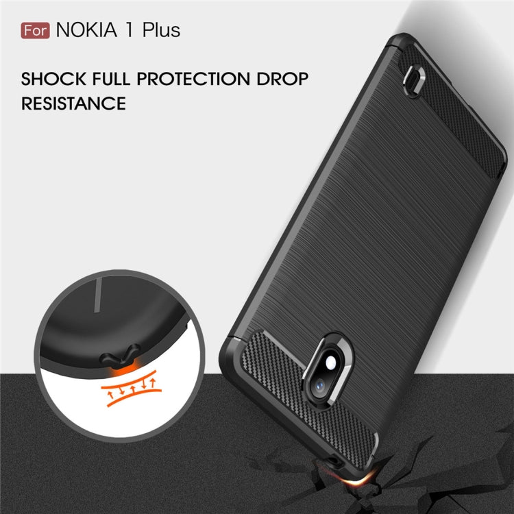 Brushed Texture Carbon Fiber TPU Case for Nokia 1 Plus